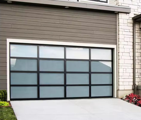 Двухстеклянные стекло алюминиевые секционные гаражные двери звукоизоляция