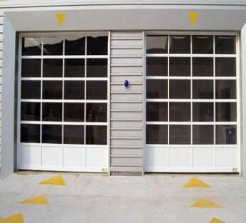 Напудрите покрытые двери гаража алюминиевого надземного взгляда двери двери прозрачного алюминиевого секционного полно- алюминиевые