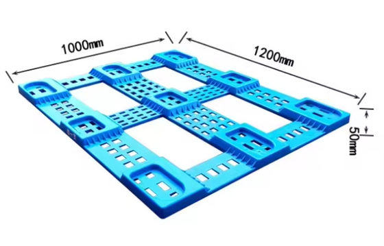Многоразовые тяжелые промышленные большие 4-сторонние HDPE паллеты с горячим штампованием и шелковой печатью логотипа с двойной стороной