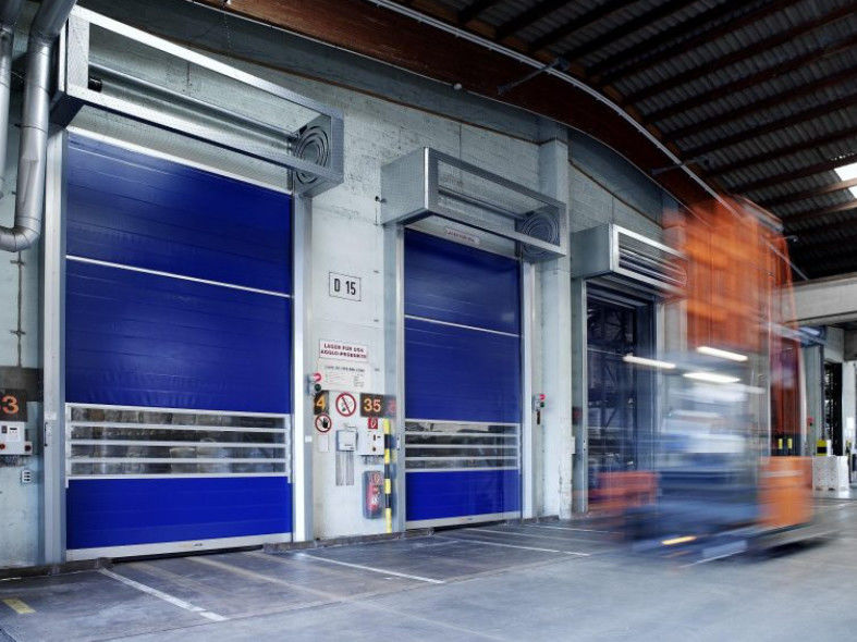 Высокоскоростной ПВХ Roll Up Rapid Shutter Door 304 Нержавеющая сталь Материал безопасный и долговечный Продвижение Быстрое ткань Противоветровая