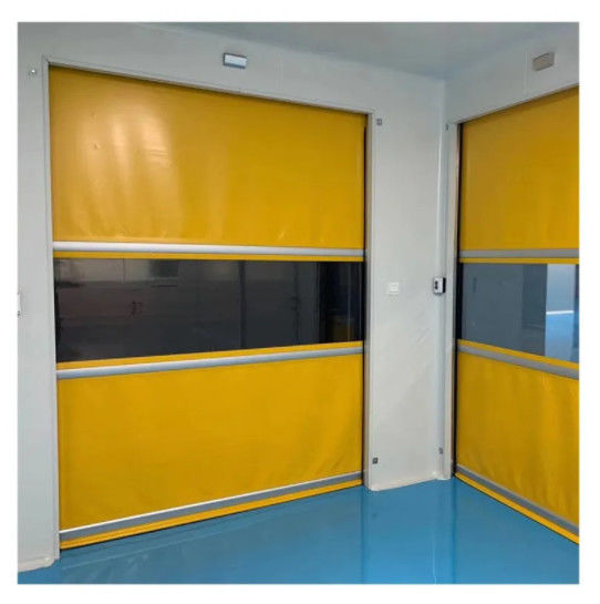 Ткань Изолированный занавес высокая скорость ПВХ Roll Up Rapid Shutter Door 304 Нержавеющая сталь Материал Безопасность Устойчивость к погодным условиям